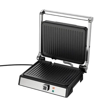Електрогриль HOCO HE40 Dual heating smokeless non-stick electric frying pan 1000W 5 mode temp Silver