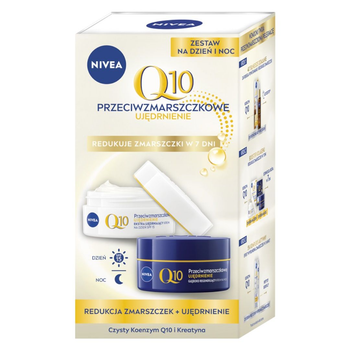 Zestaw do pielęgnacji twarzy Nivea Q10 Krem na dzień przeciwzmarszczkowy 50 ml + Krem na noc ujędrniający 50 ml (5900017095066)