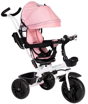 Rowerek trojkolowy EcoToys z obracanym siedziskiem 360° JM-322 Rozowy (5903769974221) (955555911835823) - Outlet