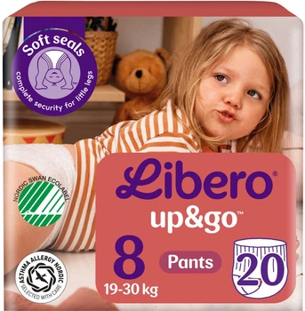 Подгузники-трусики Libero Up&Go размер 8 (19-30 кг) 20 шт (7322542271346)