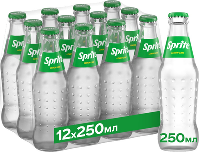 Упаковка безалкогольного напитка Sprite 0.25 л х 12 бутылок (5449000126917)