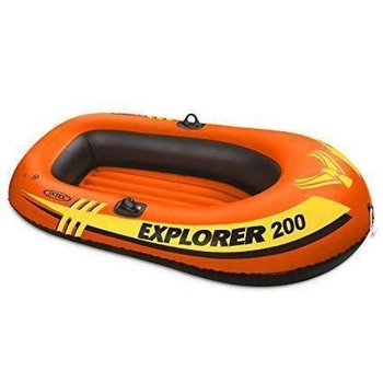 Лодка надувная Intex полуторная из винила Explorer 200 185х94 см 2-х камерная до 95 кг Оранжевый (33-9-58330)