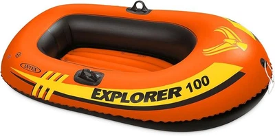Лодка надувная Intex 58329 одноместная Explorer 100 из винила 147х84 см 2-х камерная Оранжевая (33-9-58329)
