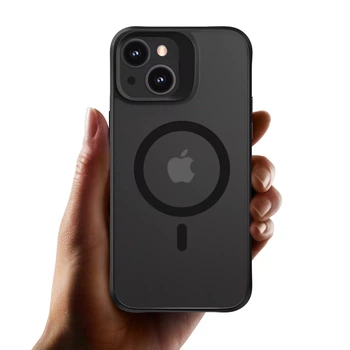 Протиударний матовий PREMIUM Soft-touch чохол з MagSafe на iPhone 14 Чорний
