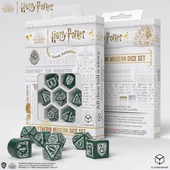 Настольная игра Q-Workshop Набор кубиков Harry Potter. Slytherin Modern Dice Set - Green (7)