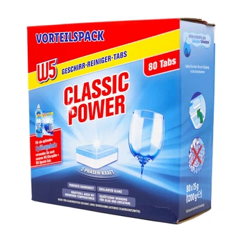 Таблетки для посудомийки W5 Classic Power, 80 шт