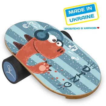Детский балансборд Music Dino (Kid Balance Board Training System) с роллером и дополнительным покрытием от скольжения (35952116 bb-kid-music-dino)