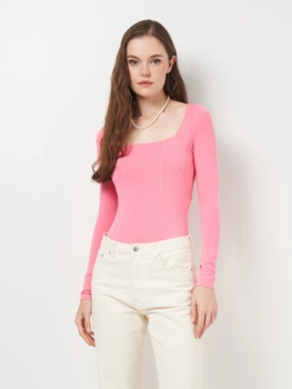 Боди-футболка женская H&M 1123802_роз L Розовая (2000001633731)
