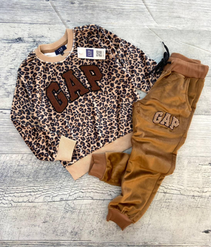 Детский костюм с леопардовым принтом Gap на девочку 134-140 см коричневый