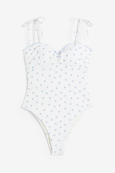 Купальник H&M 38 бело голубой цветы 29071140348