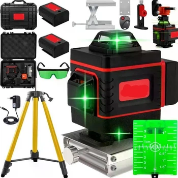 Лазерний нівелір Krafftec 4D лазерний рівень BL-16 штатив, мікроліфт