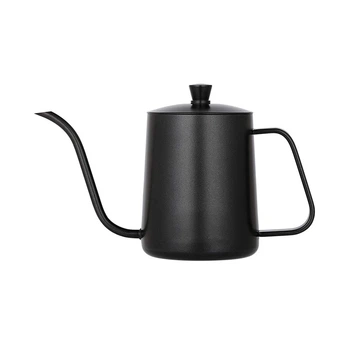 Чайник для заваривания кофе Choxila 11356 Black 350 мл с длинным носиком и крышкой нержавеющая сталь