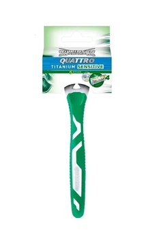 Одноразовий станок для гоління чоловічий Wilkinson Sword Quattro Titanium Sensitive kartela 1шт