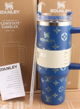 Термос термочашка Stanley Quencher H2.0 Tumbler з нержавіючої сталі 1,18 л KT6007835 Royal Blue Monogram