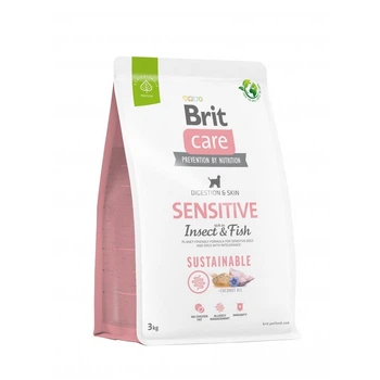 Корм Brit Care Dog Sustainable Sensitive Insect and Fish сухой с рыбой и белком насекомых для взрослых собак с чувствительной кожей 3 кг