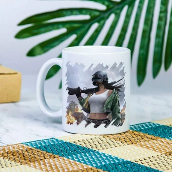 Біла чашка на тематику гри "Pubg" 330 мл - 00863