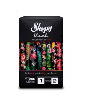 Прокладки Sleepy Black Normal-1 5 крапель 24 шт