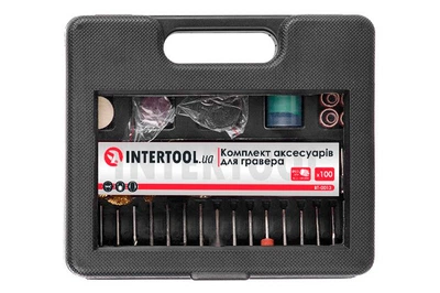 Комплект насадок для гравера Intertool 100 ед для работы с металлом деревом пластиком фрезы и шлифовка (DR-P_33IT)
