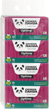 Рушники паперові листові Сніжна панда Optima 150 листів 2 шари 4 упаковки (4820183973948)