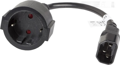 Adapter Lanberg C14 - Schuko 0.2 m Black (CA-C14E-10CC-0018-BK)