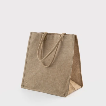 Сумка для сублімації (Tote bag) бежева лляна 30*32,5*18,5 см (12125)