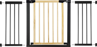 Bramka ochronna Springos brązowo-czarna 75-124 cm (5907719470597)