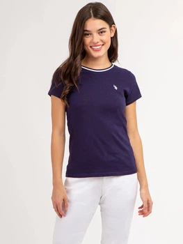 Футболка бавовняна жіноча U.S. Polo Assn 215571-1H00A(Evening Blue) XS Синя (786660483970)
