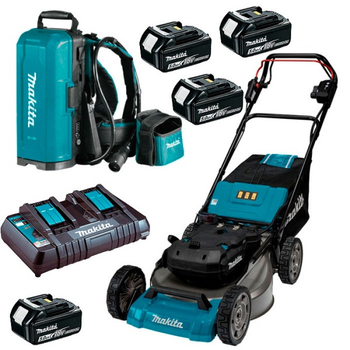 Газонокосилка аккумуляторная самоходная Makita LM001C BEO2 (53 см, 20-100 мм, 70 л, BL, PDC, комплект)