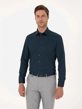 Рубашка мужская Pierre Cardin G021SZ004-000-1408877(Lacivert) M Темно-синяя (8682733789326)