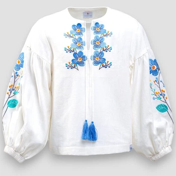 Сорочка вишиванка дитяча з льону Trendy Tot 03-01592 молочний 116 см (6 років)