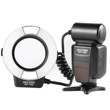 Кольцевая вспышка для макросъемки K&F Concept KF-150C E-TTL с адаптером 52, 55, 58, 62, 67, 77 мм для зеркальной камеры Canon (KF22.005)