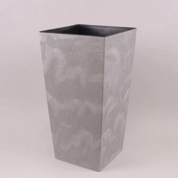 Горшок пластмассовый с вкладом Urbi Square Beton Effect бетон 14х14 см 91467