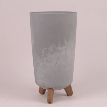 Горшок пластмассовый GRACIA TUBUS SLIM BETON EFFECT на ножках бетон 20 см 93641