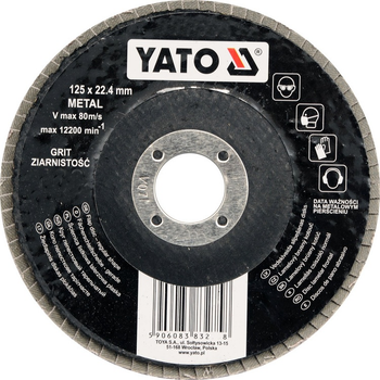 Ściernica YATO listkowa płaska P80 125 mm (YT-83274)
