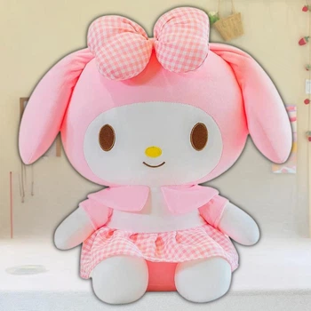 Плюшевая игрушка мелоди обнимашка мягкая аниме my melody sanrio 70 см бело-розовый (9116)