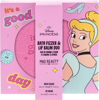 Набір Mad Beauty Princess Cinderella Попелюшк Бомбочка для ванни 100 г + Бальзам для губ 10 мл (5061038773279)