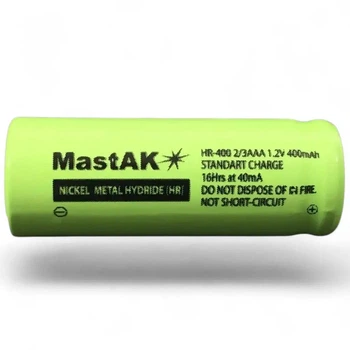 Аккумулятор MastAK HR-400 2/3AAA 1.2V 400mAh NiMH flat top — для точечной сварки, сборок и замены батарей в компактных устройствах