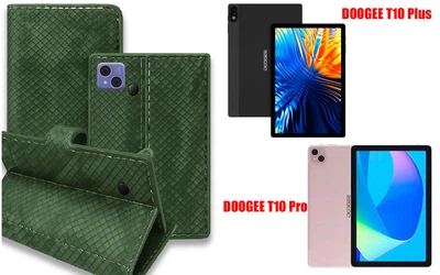 Книга-трансформер Armor для планшета DOOGEE T10 Plus, T10 Pro, цвет Green crocodile