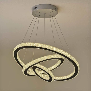 Люстра подвесная светодиодные кольца LED Light House SY-20263/3 CR D550*H1500 116W PULT DU хром
