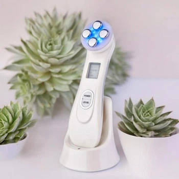 Микротоковый массажер для лица с RF-лифтингом, EMS и LED-фототерапией 6 в 1 аппарат для омоложения кожи