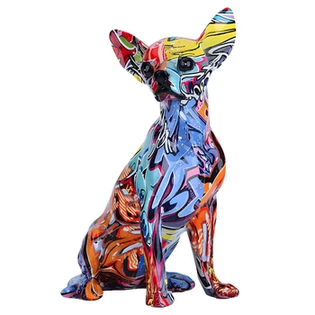 Статуэтка Чихуахуа аквапечать. Фигурка для интерьера Chihuahua 15*13*26 см