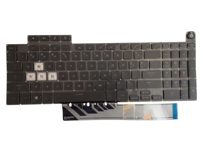 Клавіатура для ноутбука Asus TUF Gaming A15, F15, FA507, FA507R, FX507, FX507R, 002-22084S3S01 Black EU з підсвіткою White