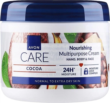 Живильний мультифункціональний крем Avon Care для обличчя,рук та тіла з маслом какао 400 мл