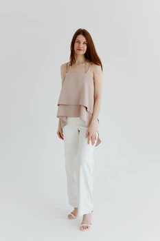Топ з воланами тауп ART KNIT Fashion, One Size 040445
