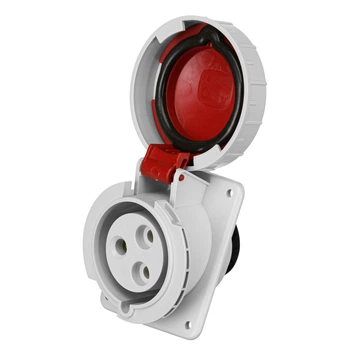 Розетка встраиваемая наклонная 32А, 380V, 2P+E, IP67, IDE (3804)