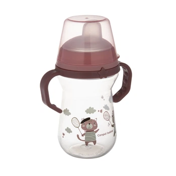 Кружка тренировочная с силиконовым носиком FirstCup 250 мл BONJOUR PARIS Canpol babies Розовая (5901691870000)