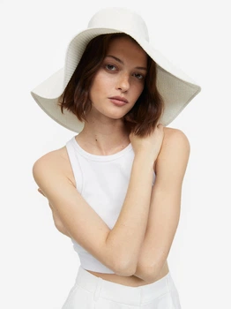 Шляпа женская H&M 1131302001c21 L Белая (1000000051673)