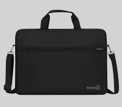Сумка для ноутбука Bagmax 14.1" плоска з кишенею для аксесуарів та плечовим ременем Чорний (S719-2)