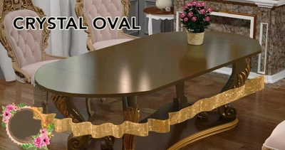 Овальна силіконова скатертина Crystal 140х180см - золота