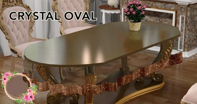 Овальна силіконова скатертина Crystal 140х180см - бронзова